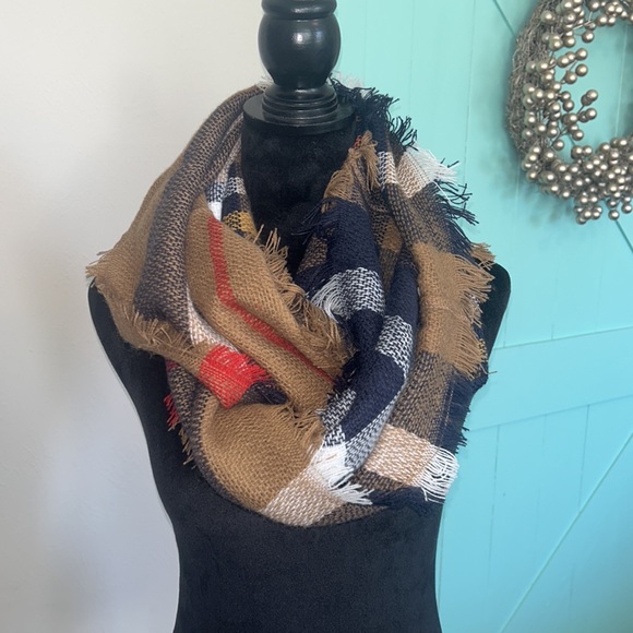 Plaid Infinity Scarf - Picture 2 of 7